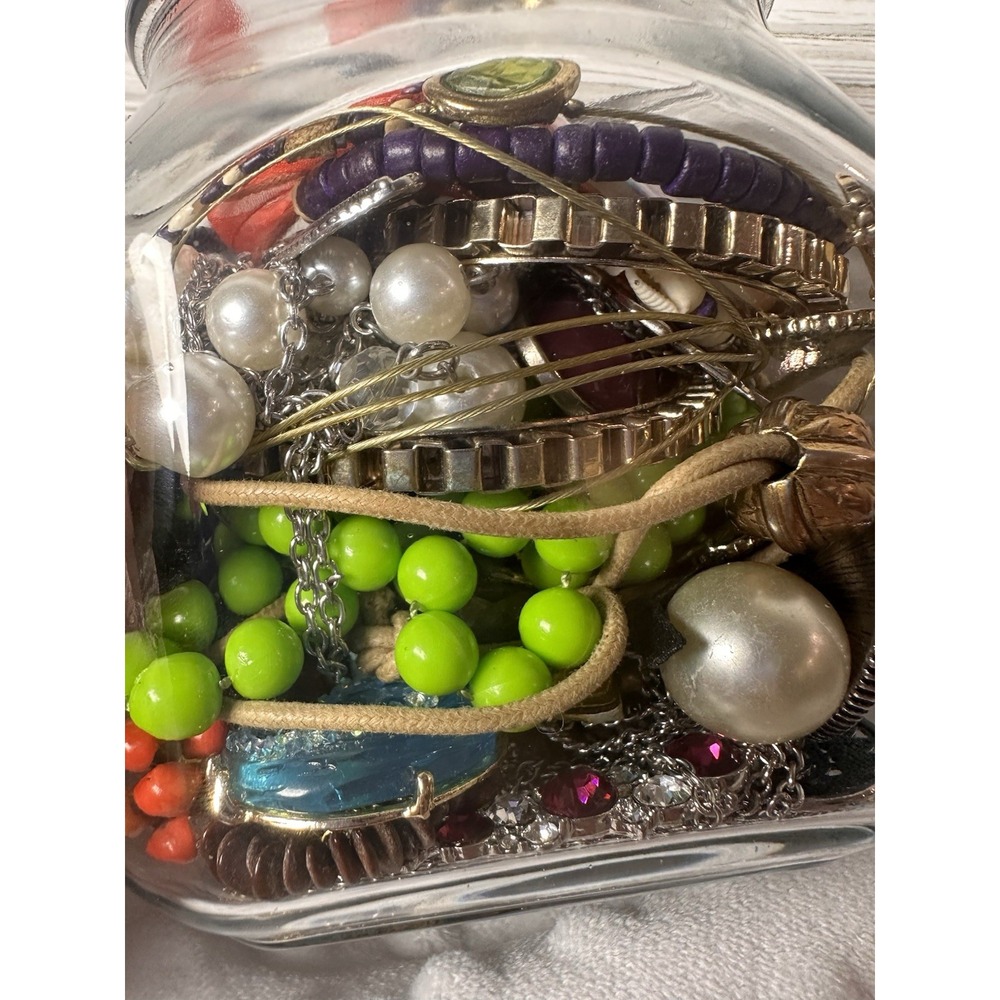 All Wearable Mixed Mystery Jewelry Jar: Vintage-Modern Costume Jewelry #2 Lot - Picture 6 of 7